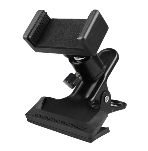 Soporte con clip para guitarra y teléfono