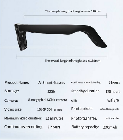 Gafas inteligentes con cámara de IA