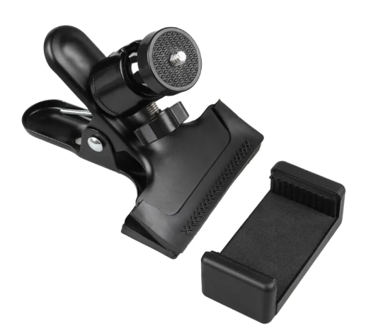 Soporte con clip para guitarra y teléfono